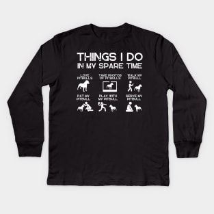 THINGS I DO IN MY SPARE TIME PITBULLS DOG Kids Long Sleeve T-Shirt